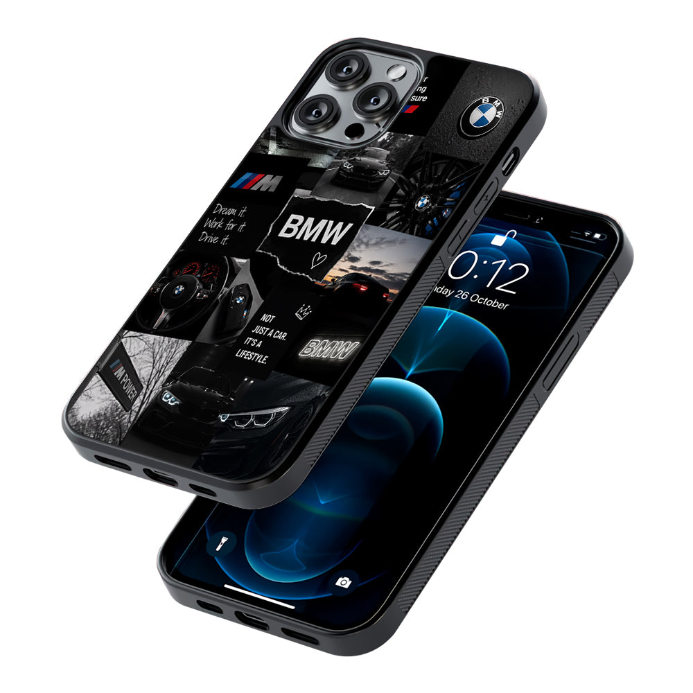 BMW M4 Cinematic Collage 2D Rubber Phone Case | Durable Phone Case
