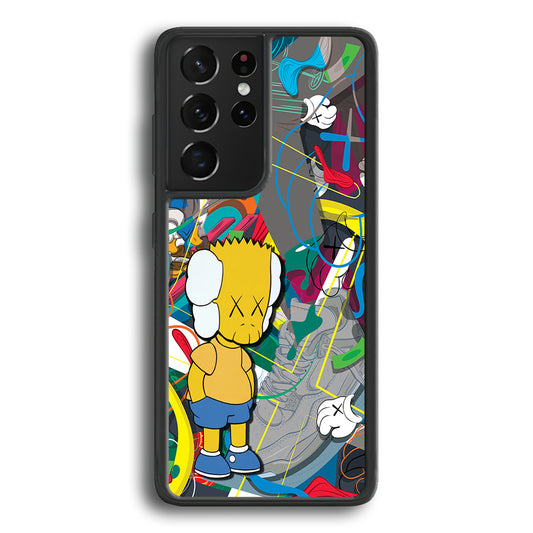 Kaws Doodle Bart Cover Samsung Galaxy S23 Ultra Case | Slim Rubber Case for Samsung Galaxy S23 Ultra