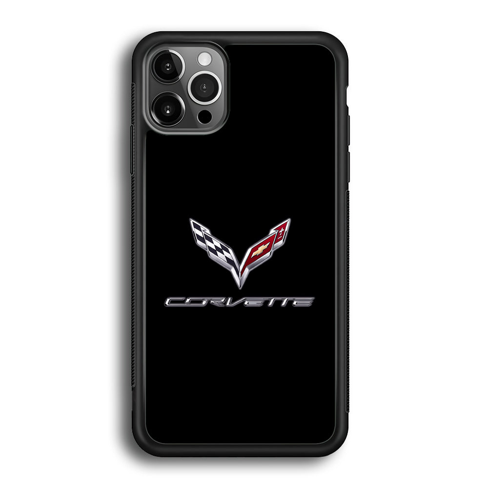Chevrolet Corvette Logo Black iPhone 12 Pro Max Case | Slim Rubber Case for iPhone 12 Pro Max