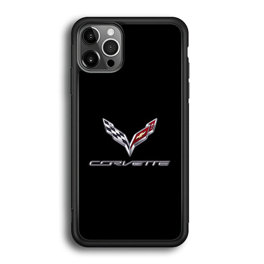 Chevrolet Corvette Logo Black iPhone 12 Pro Max Case | Slim Rubber Case for iPhone 12 Pro Max