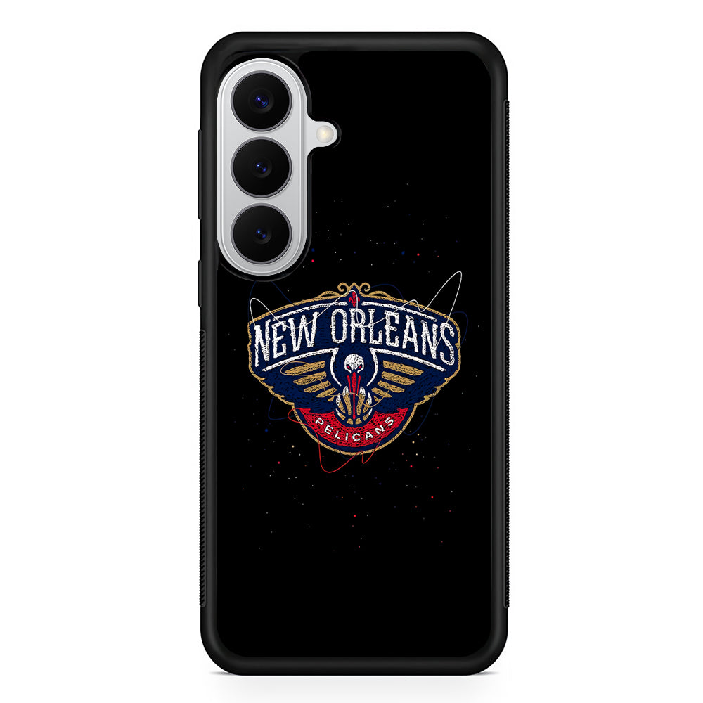 New Orleans Pelicans Abstract Samsung Galaxy S26 Case | Protective Rubber Cover