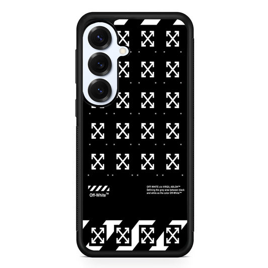 Off White Logo Black Pattern Samsung Galaxy S25 Plus Case | Slim Rubber Case for Samsung Galaxy S25 Plus