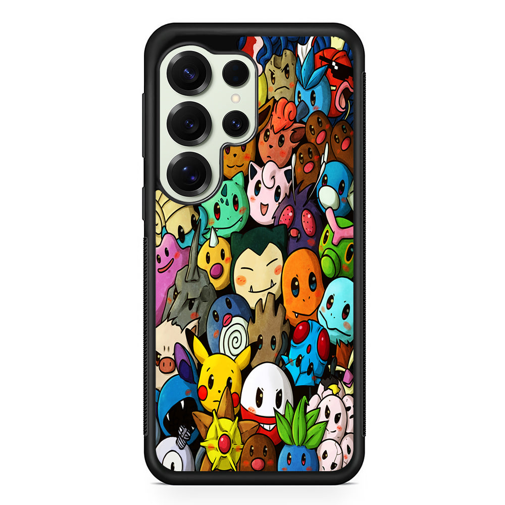 Bunch of Cute Pokemon Samsung Galaxy S25 Ultra Case | Durable Rubber Case for Samsung Galaxy S25 Ultra
