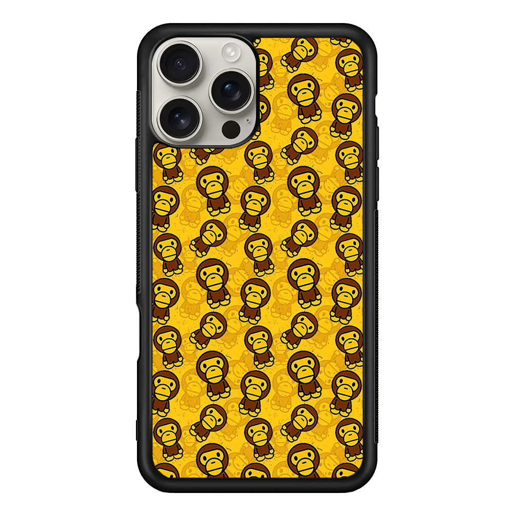 Bape Baby Milo Pattern iPhone 16 Pro Max Case | Slim Rubber Case for iPhone 16 Pro Max