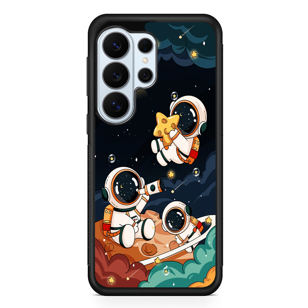 Three Astronauts Playing on a Planet Samsung Galaxy S26 Ultra Case | Protective Phone Cover