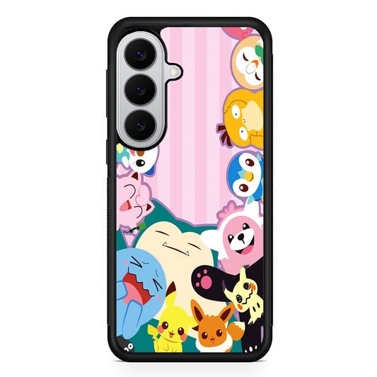 Aesthetic Pokemon Pink Stripe Samsung Galaxy S26 Case | Protective Rubber Cover