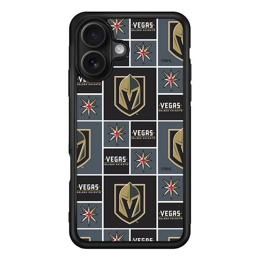 Vegas Golden Knights Pattern iPhone 16 Case - Oxvistore