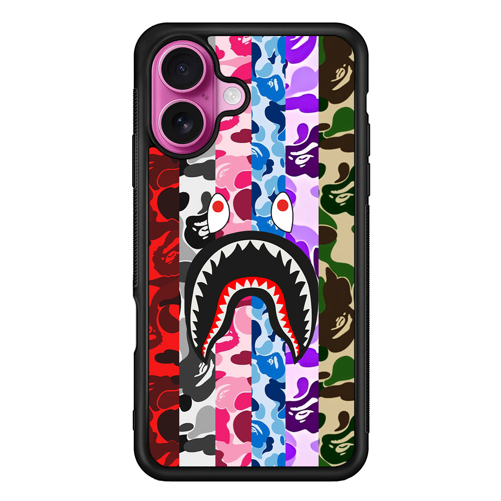 Bape Colorfull Camo iPhone 17 Case | Slim Rubber Case for iPhone 17