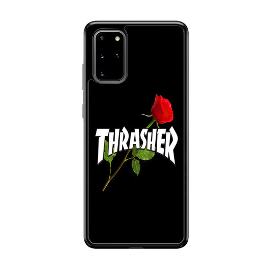 Thrasher Black Rose Flower Samsung Galaxy S20 Plus Case | Slim Rubber Case for Samsung Galaxy S20 Plus