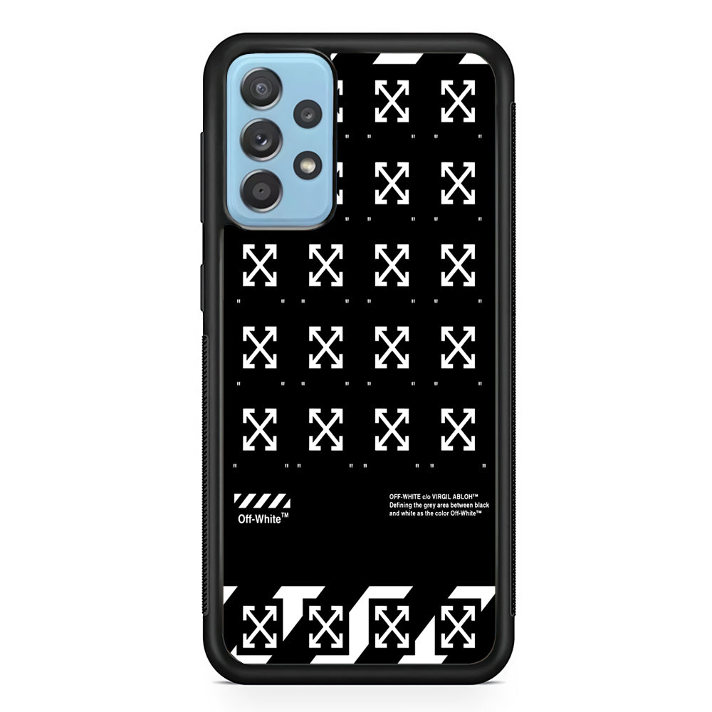 Off White Logo Black Pattern Samsung Galaxy A72 Case | Slim Rubber Case for Samsung Galaxy A72