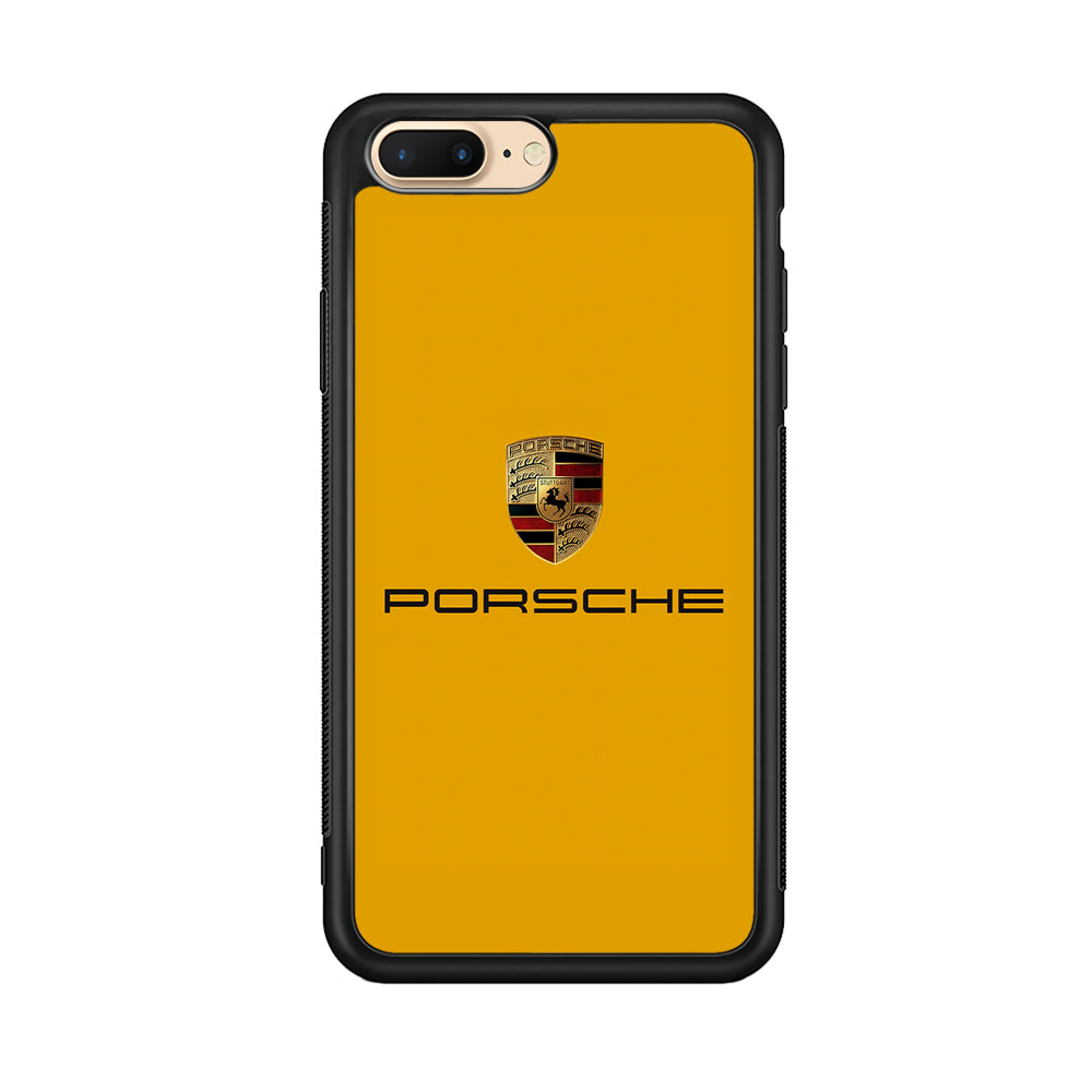 Porsche Car Logo Yellow iPhone 8 Plus Case | Slim Rubber Case for iPhone 8 Plus