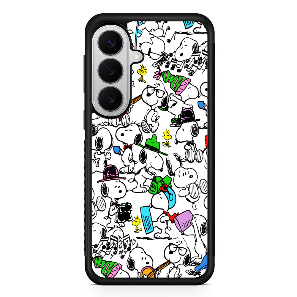 Snoopy and All His Activities Samsung Galaxy S26 Case | Protective Rubber Cover