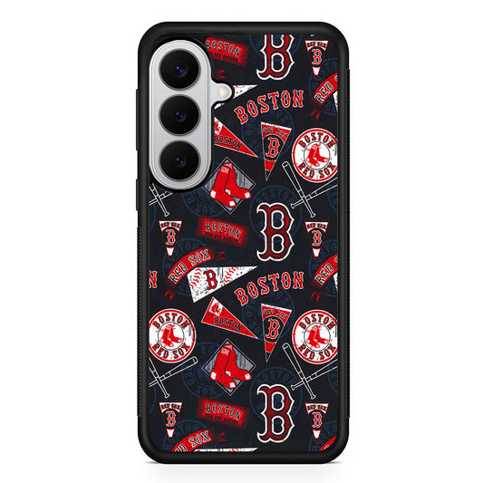 Boston Red Sox Pattern Samsung Galaxy S26 Case | Protective Rubber Cover