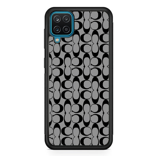 Coach Black Grey Samsung Galaxy A12 Case | Slim Rubber Case for Samsung Galaxy A12