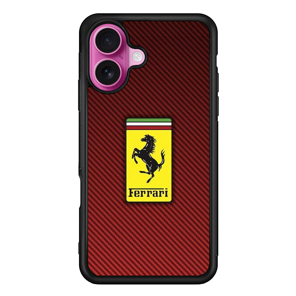 Ferrari Bloodshot Fiber iPhone 17 Case - Slim Rubber Case for iPhone 17
