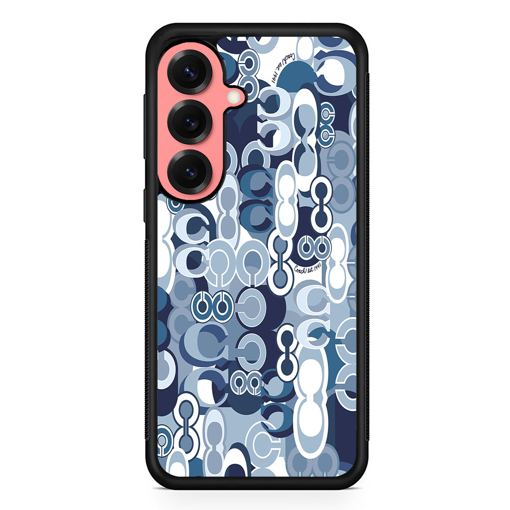 Coach Blue Samsung Galaxy S25 Case | Slim Rubber Case for Samsung Galaxy S25