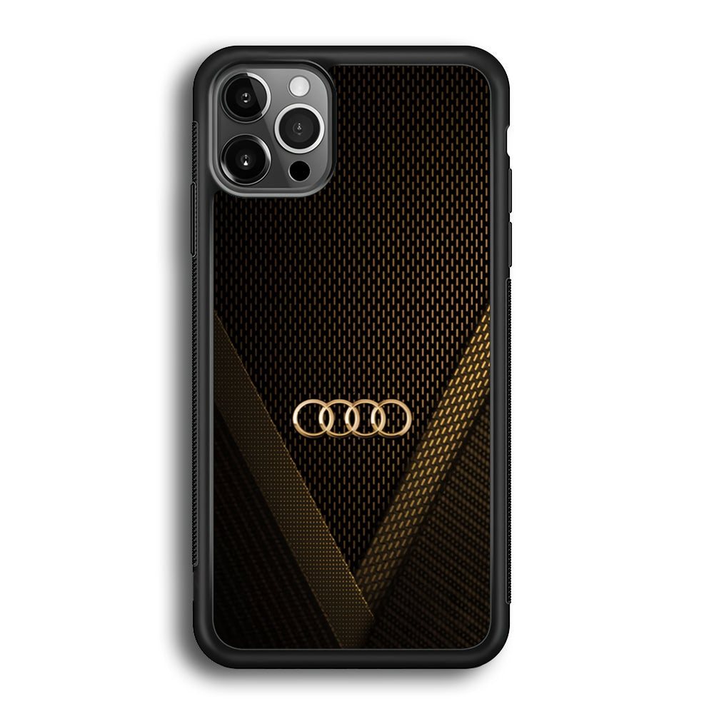 Audi Logo Gold Against a Dark iPhone 12 Pro Max Case | Slim Rubber Case for iPhone 12 Pro Max