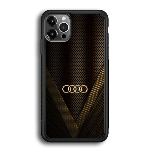 Audi Logo Gold Against a Dark iPhone 12 Pro Max Case | Slim Rubber Case for iPhone 12 Pro Max