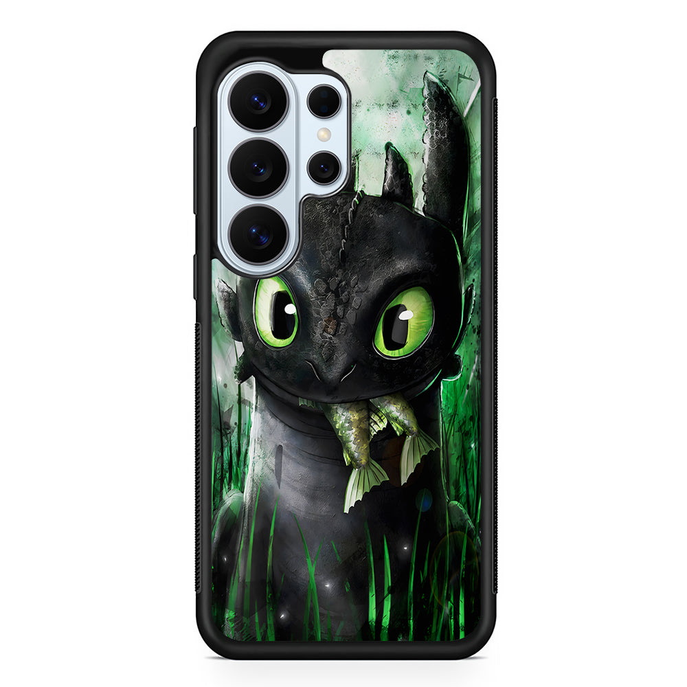 Toothless Eats Fish Samsung Galaxy S26 Ultra Case | Protective Phone Cover