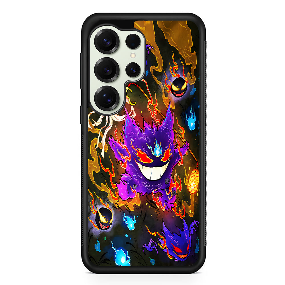 Pokemon Gengar Evolution Samsung Galaxy S25 Ultra Case | Durable Rubber Case for Samsung Galaxy S25 Ultra