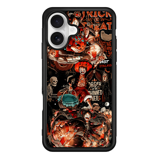 One Piece Luffy Halloween iPhone 16 Plus Case | Durable Protective Rubber Cover