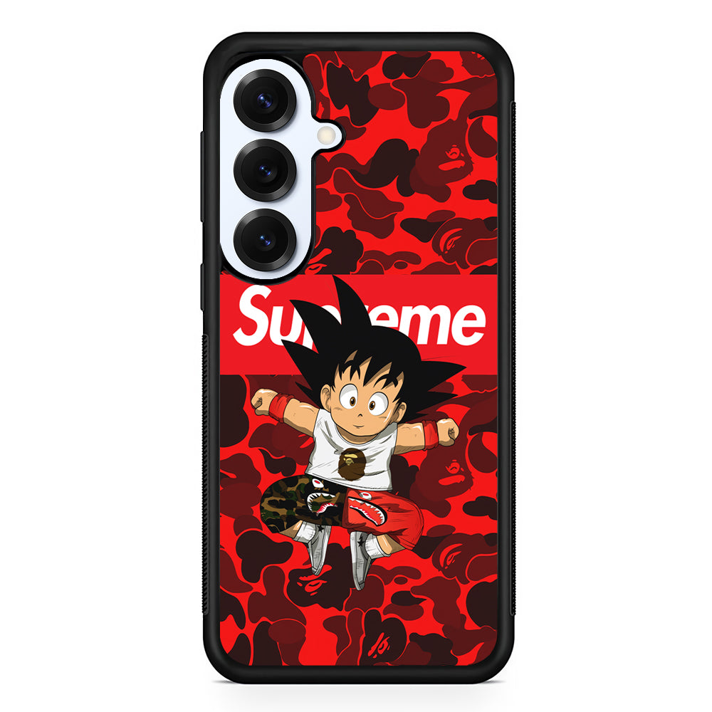 Bape Goku Red Camo Supreme Samsung Galaxy S25 Plus Case | Slim Rubber Case for Samsung Galaxy S25 Plus