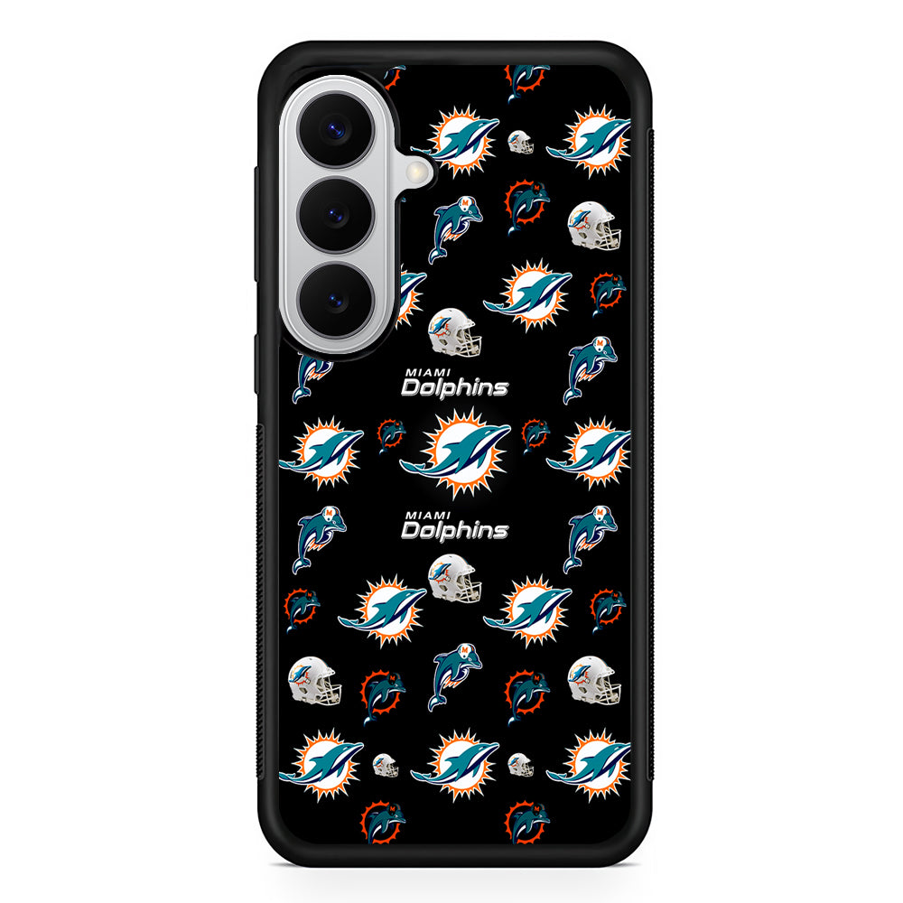 Miami Dolphins Pattern Samsung Galaxy S26 Case | Protective Rubber Cover