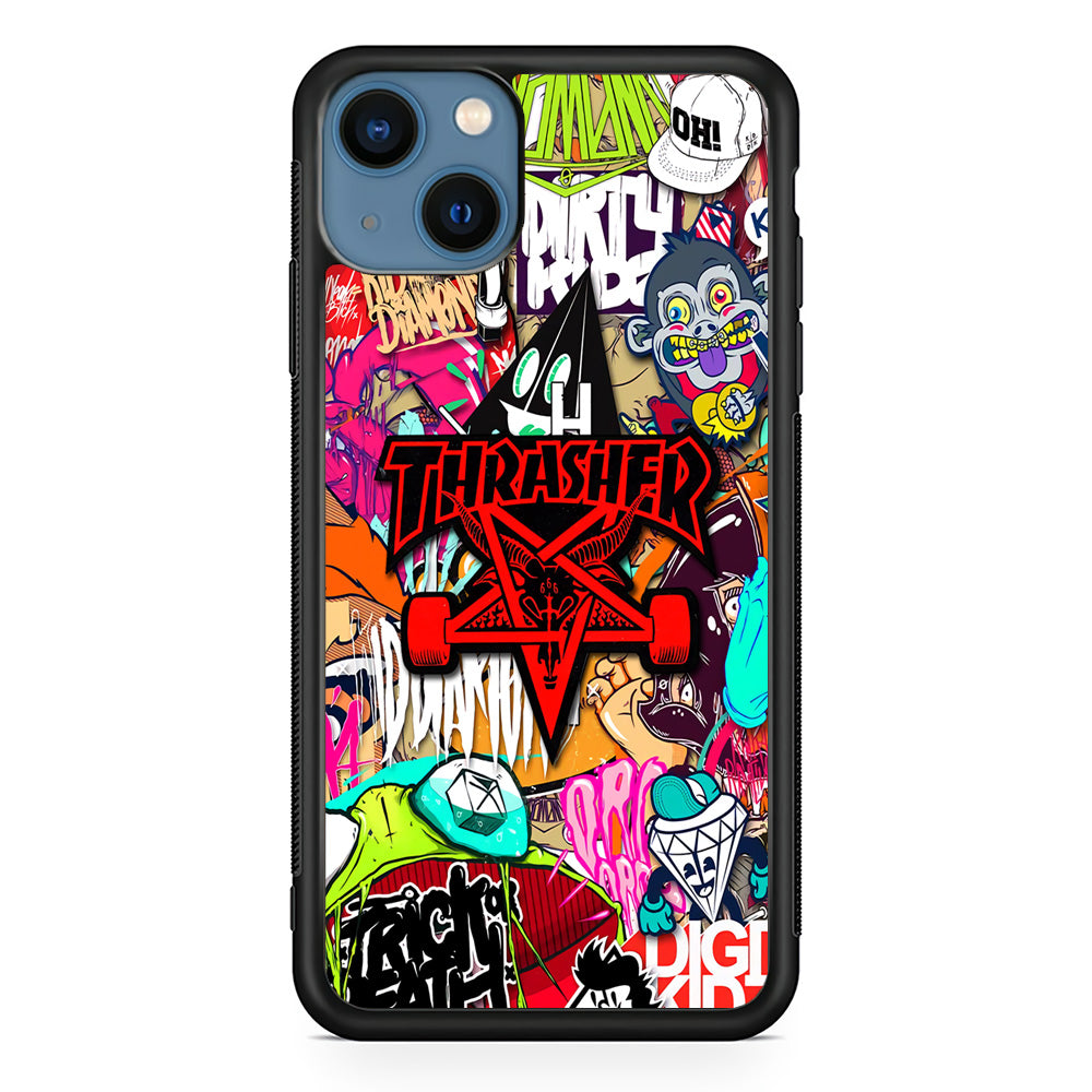 Thrasher Gang Assembly iPhone 15 Case | Slim Rubber Case for iPhone 15