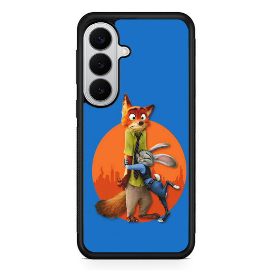 Zootopia Nick and Judy Hug Samsung Galaxy S26 Case | Protective Rubber Cover