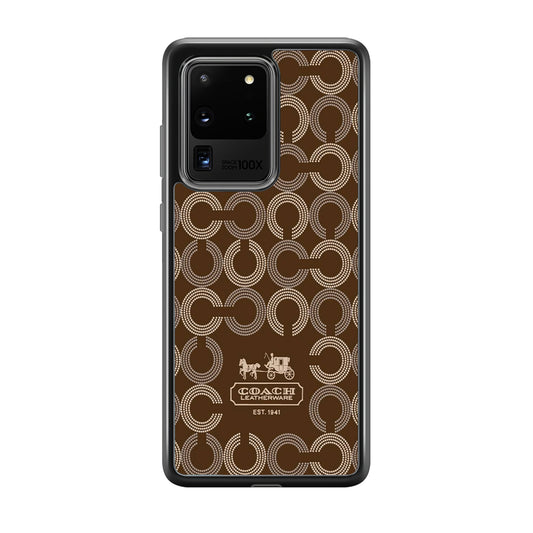 Coach Pattern Brown Samsung Galaxy S20 Ultra Case | Slim Rubber Case for Samsung Galaxy S20 Ultra