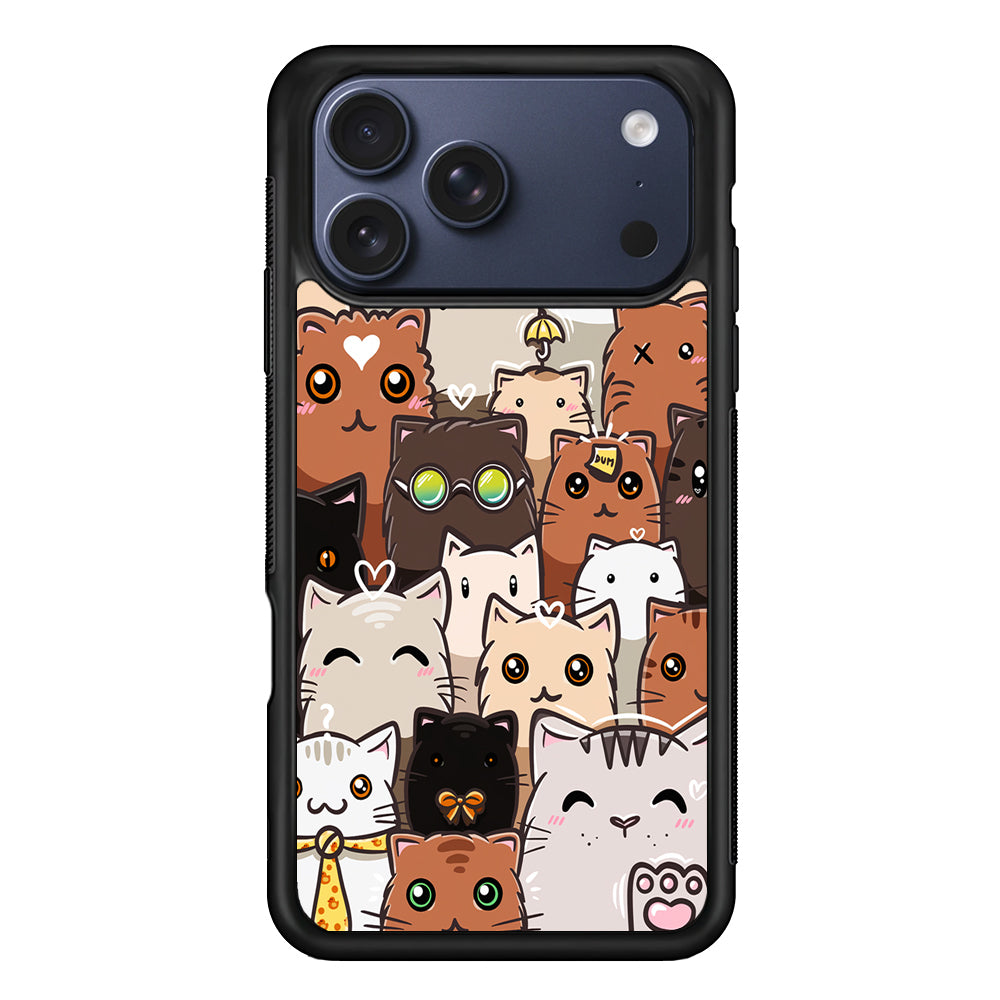 Cute Cat Pattern Kawaii iPhone 17 Pro Max Case | Slim Protective Cover for iPhone 17 Pro Max