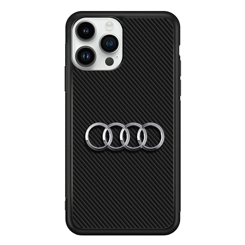 Audi Metal Against a Dark Carbon iPhone 13 Pro Case | Slim Rubber Case for iPhone 13 Pro