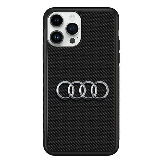 Audi Metal Against a Dark Carbon iPhone 13 Pro Case | Slim Rubber Case for iPhone 13 Pro