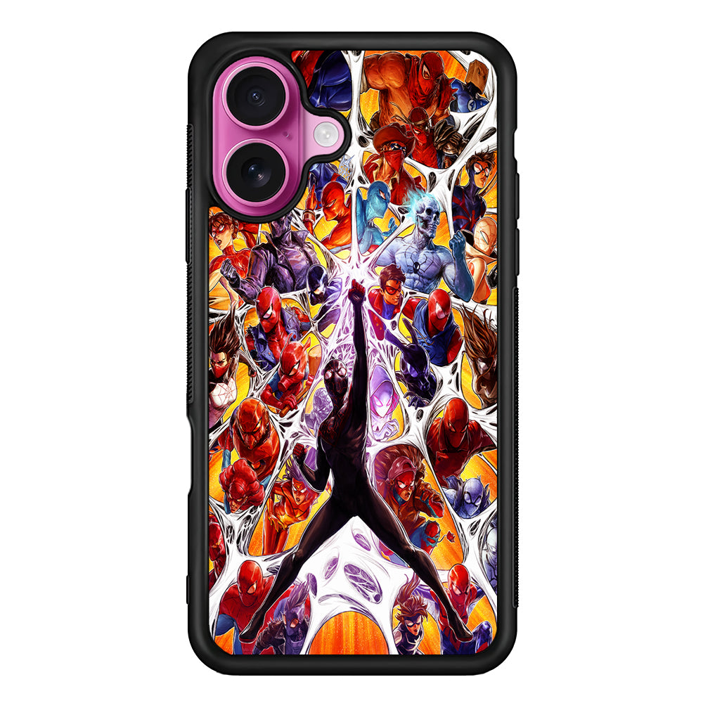 Spider-Man Multiverse Art iPhone 17 Case | Slim Protective Rubber Phone Cover