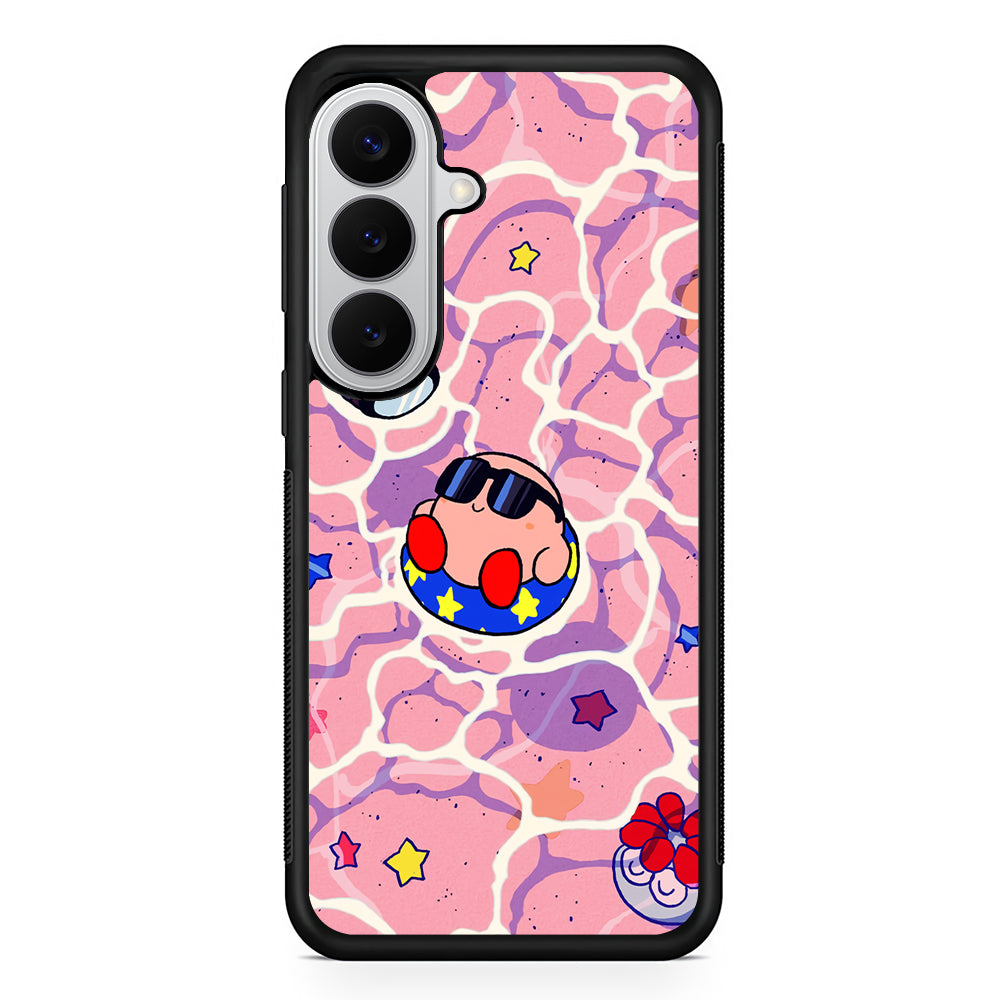 Kirby is Sunbathing on The Beach Samsung Galaxy S26 Case | Protective Rubber Cover