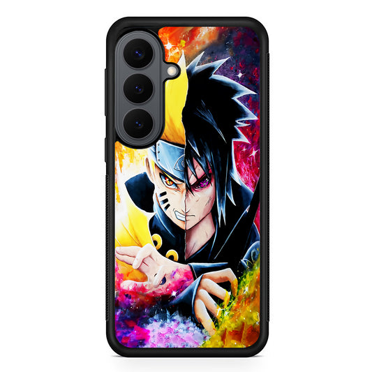 Naruto VS Sasuke Painting Art Samsung Galaxy S26 Plus Case | Slim Rubber Case for Samsung Galaxy S26 Plus