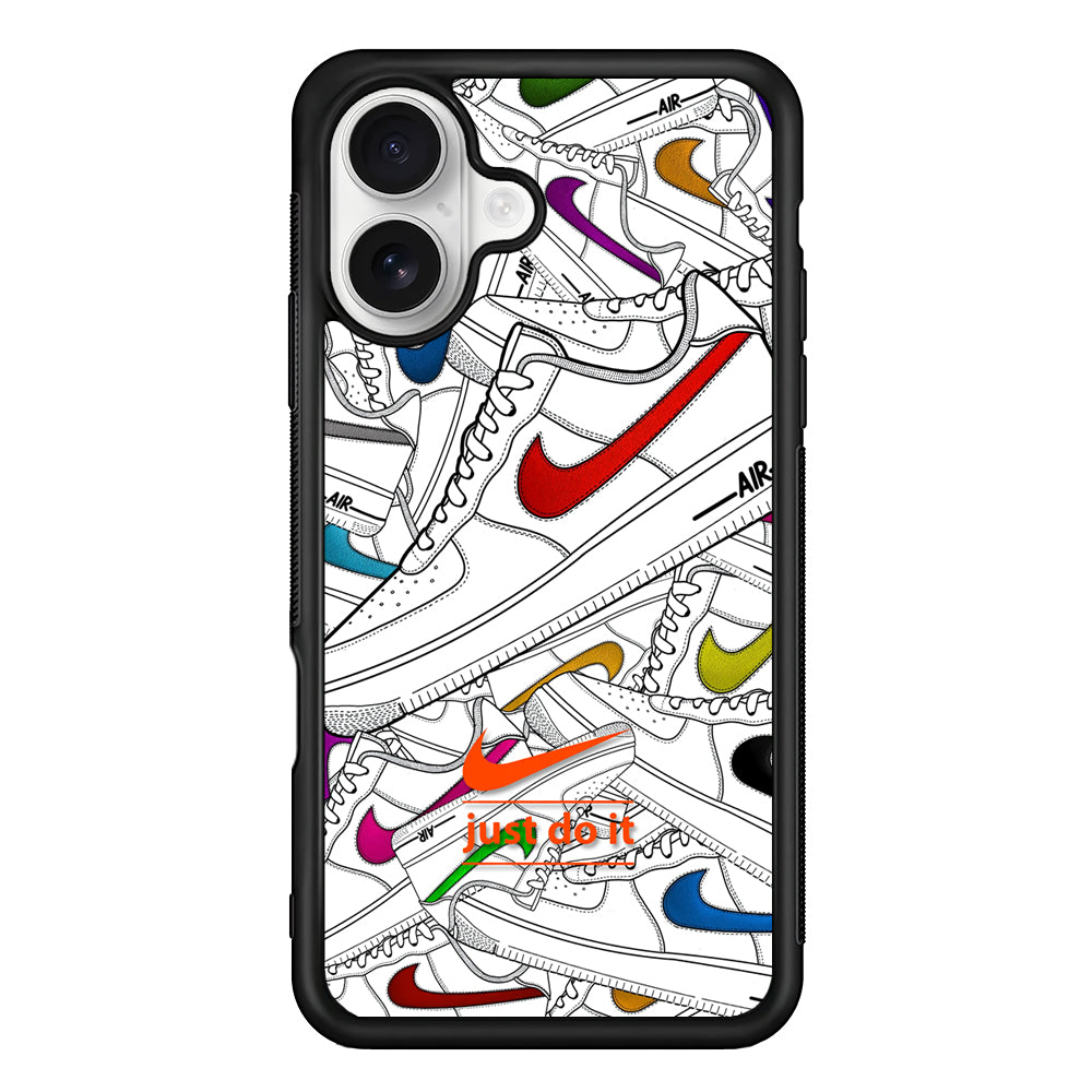 Nike Air White Shoes Pile iPhone 16 Plus Case – Slim Fit Protective Phone Case
