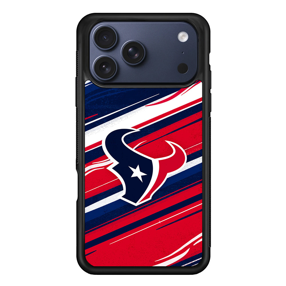 Houston Texans Abstract Color iPhone 17 Pro Max Case | Slim Protective Cover for iPhone 17 Pro Max