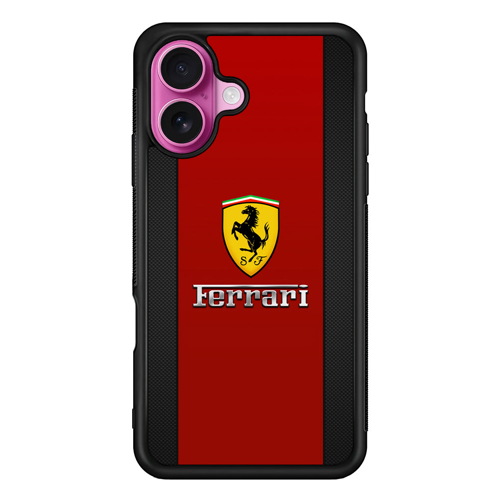 Ferrari Luxury Car Stripe Logo iPhone 17 Case | Slim Rubber Case for iPhone 17