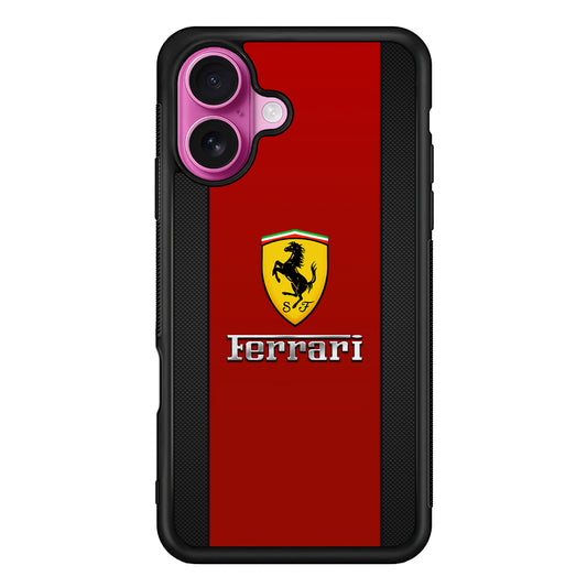 Ferrari Luxury Car Stripe Logo iPhone 17 Case | Slim Rubber Case for iPhone 17