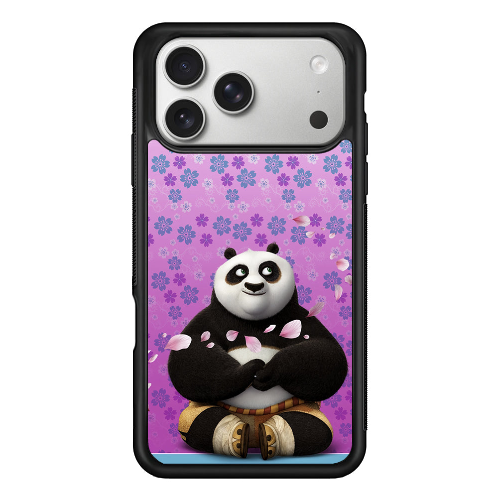 Kung Fu Panda Flower Background iPhone 17 Pro Case | Slim Rubber Case for iPhone 17 Pro