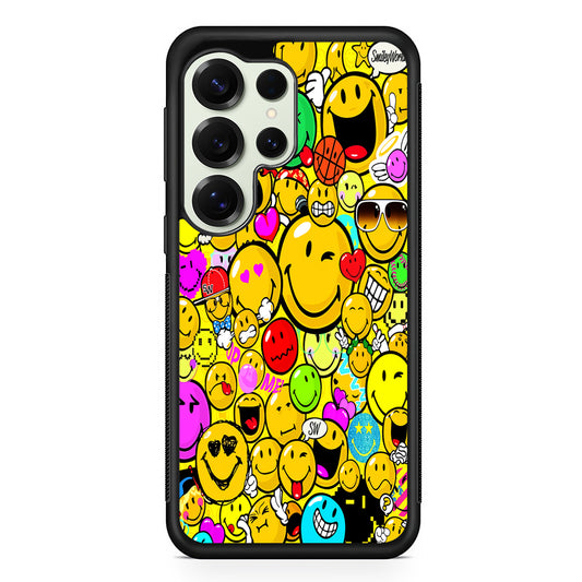 Smiley Face World Colorful Samsung Galaxy S25 Ultra Case | Durable Rubber Case for Samsung Galaxy S25 Ultra
