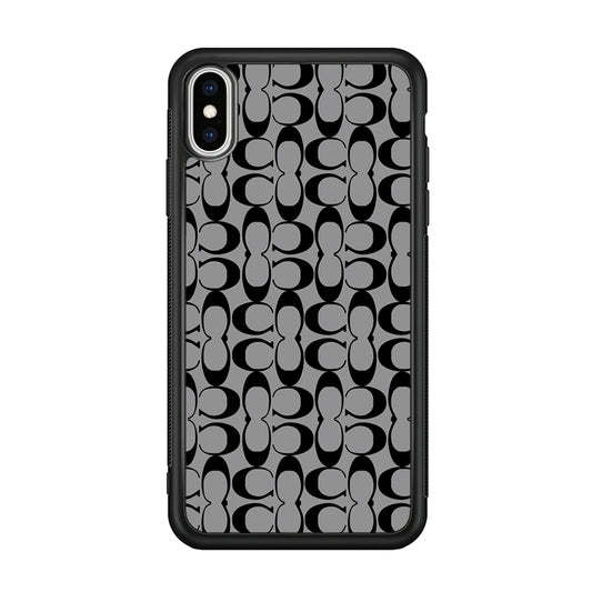 Coach Black Grey iPhone Xs Max Case | Slim Rubber Case for iPhone Xs Max