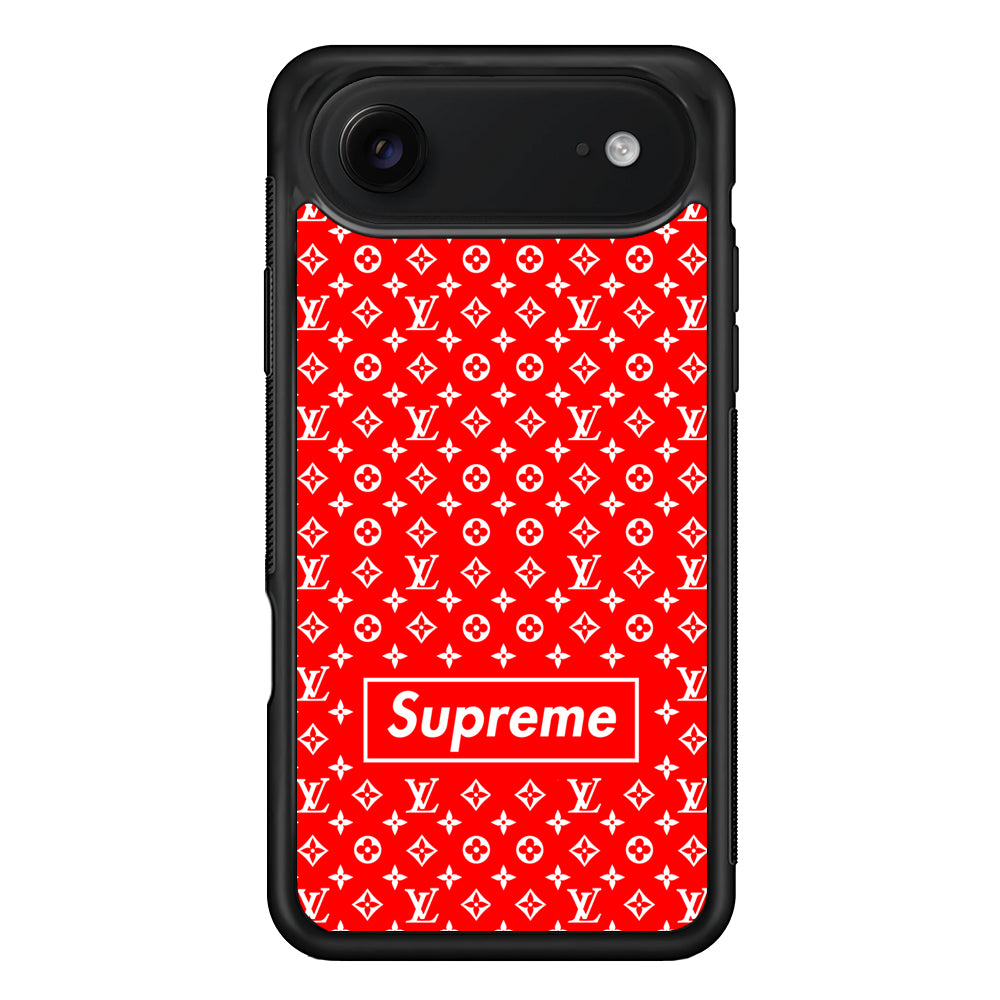 Louis Vuitton X Supreme Red Background iPhone 17 Air Case | Slim Rubber Case for iPhone 17 Air