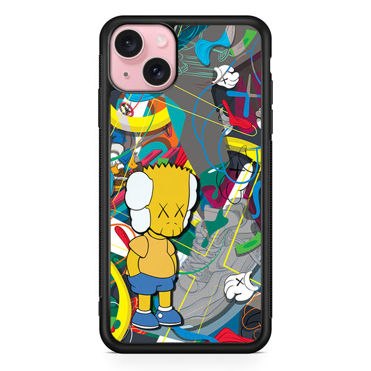 Kaws Doodle Bart Cover iPhone 15 Case | Slim Rubber Case for iPhone 15