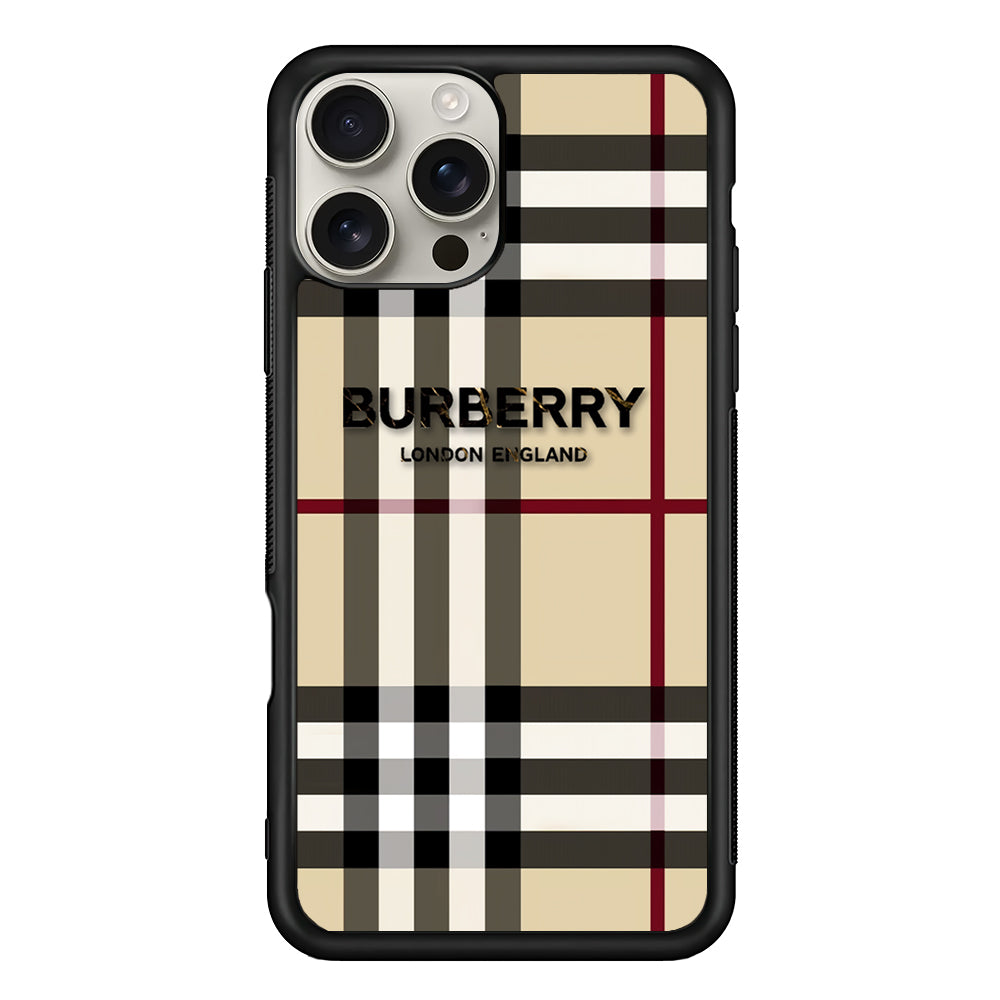 Burberry Cream Pattern iPhone 16 Pro Max Case | Slim Rubber Case for iPhone 16 Pro Max