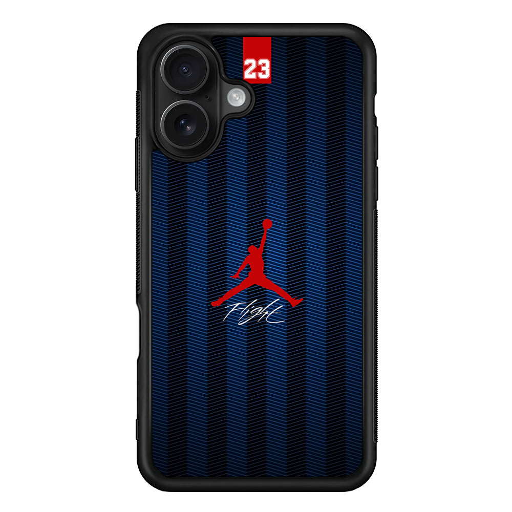 Air Jordan Deep Blue Art Line iPhone 16 Case - Oxvistore