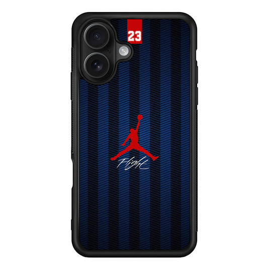 Air Jordan Deep Blue Art Line iPhone 16 Case - Oxvistore