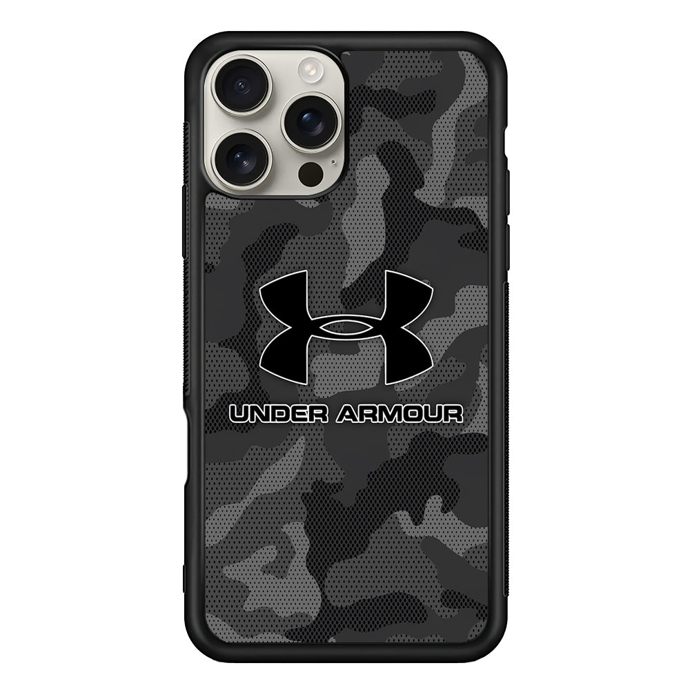 Under Armour Black Camo iPhone 16 Pro Max Case | Slim Rubber Case for iPhone 16 Pro Max