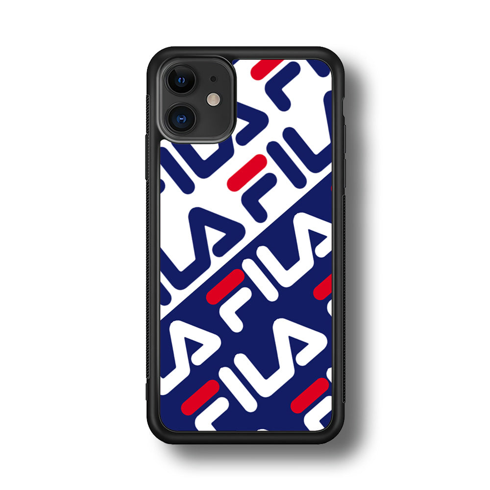 Fila Patern in Slope iPhone 12 Case | Slim Rubber Case for iPhone 12
